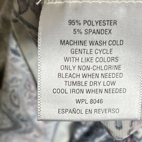 Style & Co Paisley Boho Top Sz Large Long Sleeves Bottom And Sleeve Ruffle - Picture 8 of 8